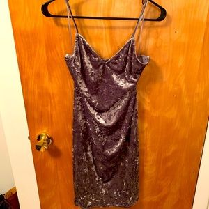 Adjustable silver velvet dress